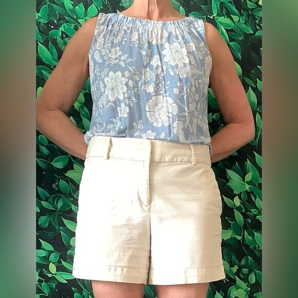 Loft Milky Cream Women's Riveria Flat Front Shorts Size 6 - Picture 2 of 5